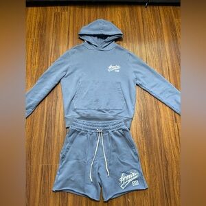 Mike Amiri 22 Distressed Hoodie&Shorts Set